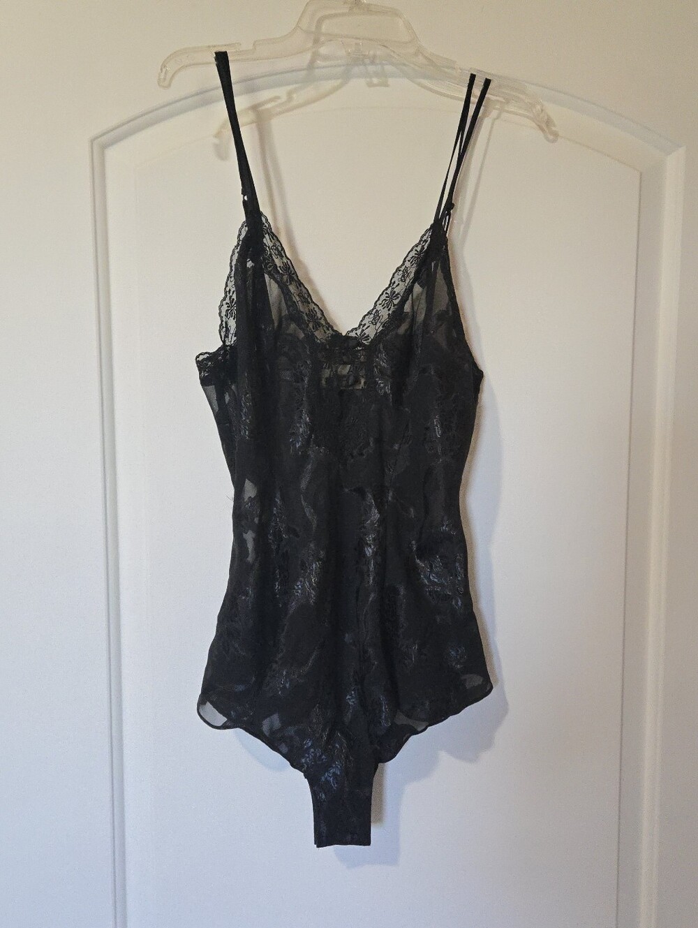 Vintage Gold Label Victoria's Secret Black Sheer Lace Teddy Bodsuit, SIZE M